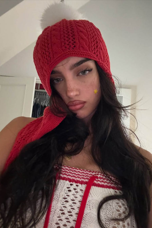 Naughty Girl Santa Beanie Red