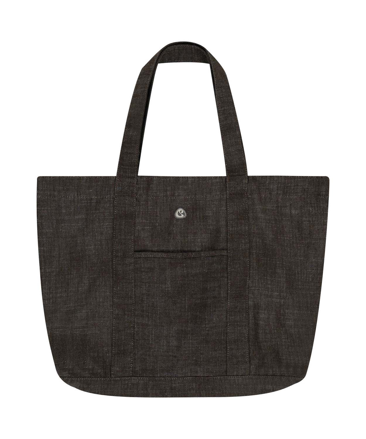 REVERSIBLE CHECK DENIM BAG BROWN