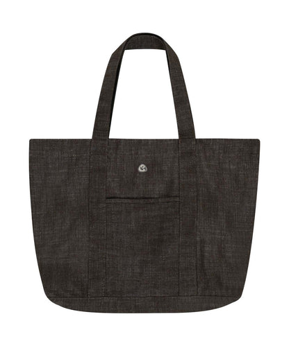 REVERSIBLE CHECK DENIM BAG BROWN