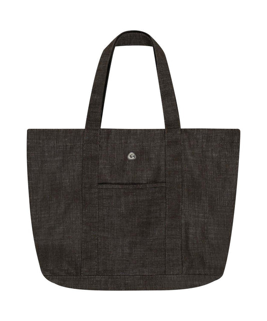 REVERSIBLE CHECK DENIM BAG BROWN