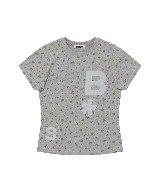 Blogo Slim Fit T-shirt [Flower Gray]