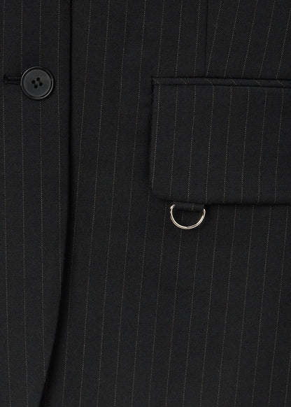 PINSTRIPED OVERSIZED BLAZER / 2 Color
