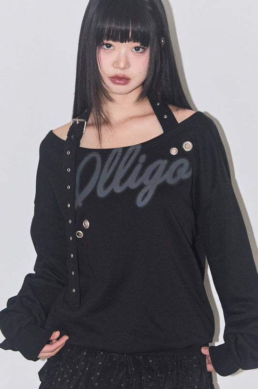 129 Buckle Off-Shoulder sweatshirt / Back