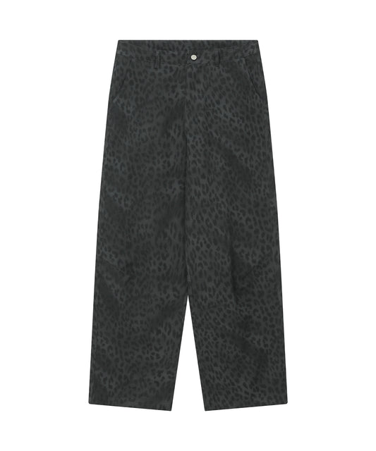Leopard symbol pants. [Charcoal]