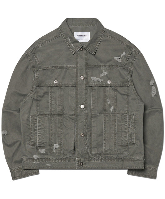 IP DAMAGED JACKET - KHAKI GRAY