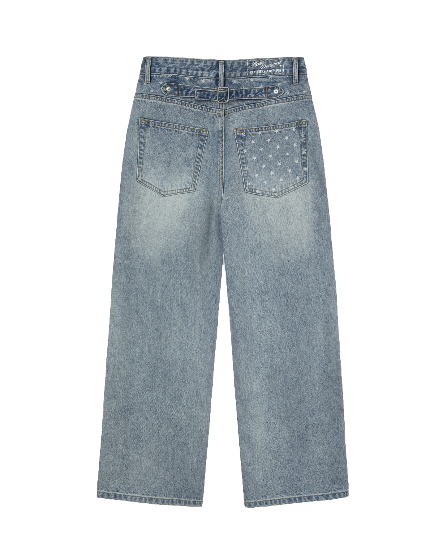 STAR POCKET DENIM PANTS [LIGHT BLUE]
