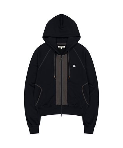 PUCKERING HOOD ZIP-UP / 2 Color