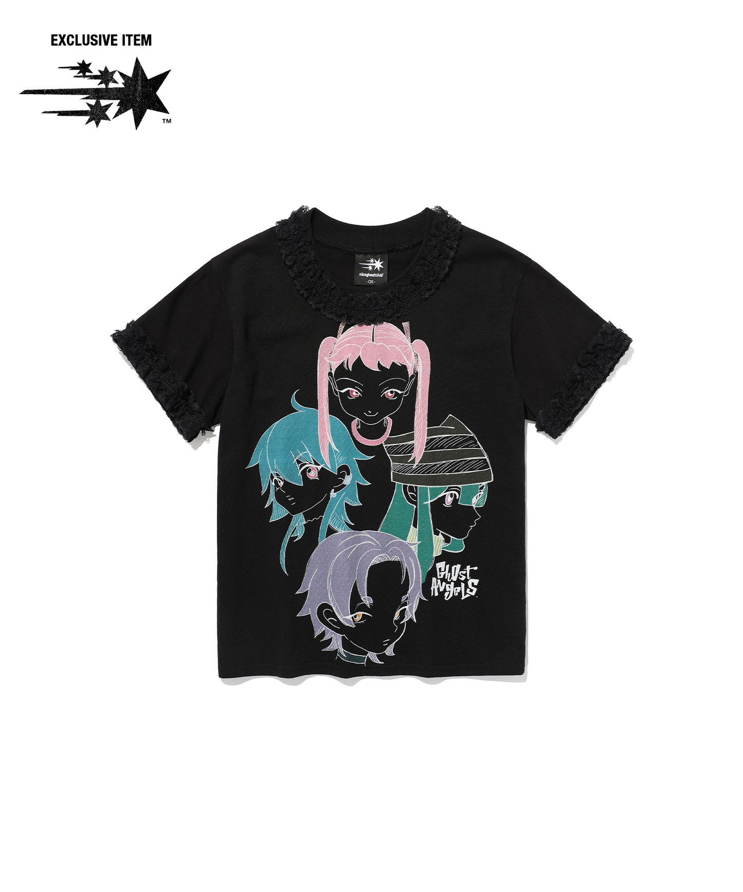ghost angels lace tee
[black]