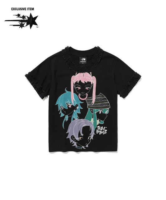 ghost angels lace tee
[black]