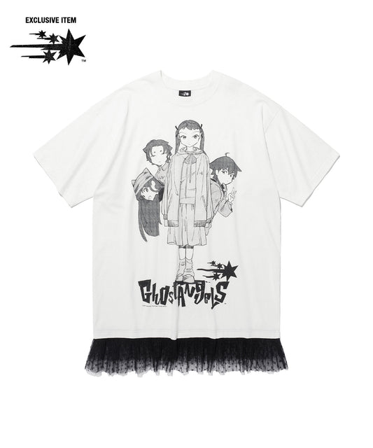 ghost angels lace hem line big big tee
[white]