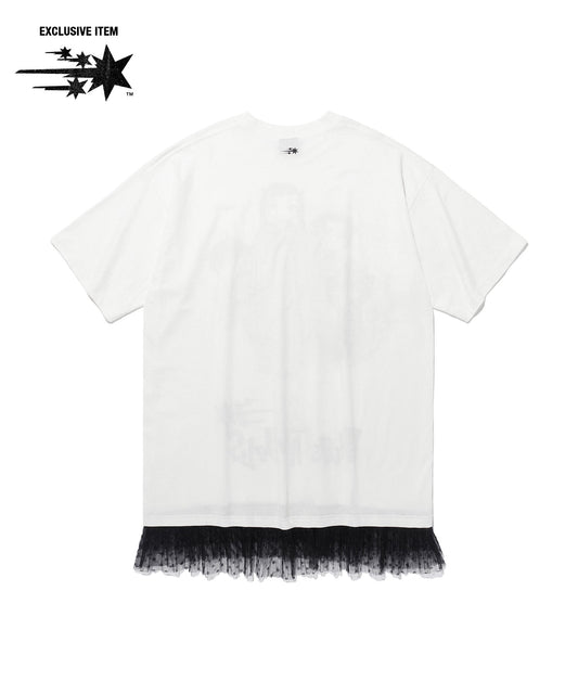 ghost angels lace hem line big big tee
[white]