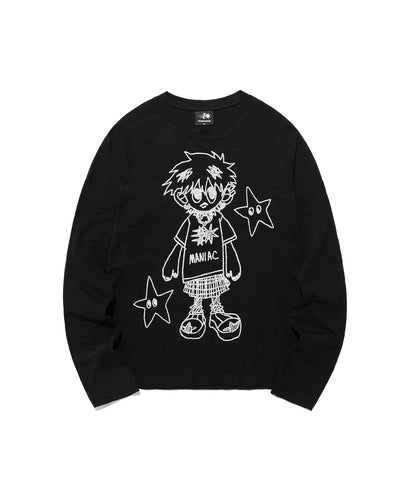 little ghost slim l/s tee
[black]