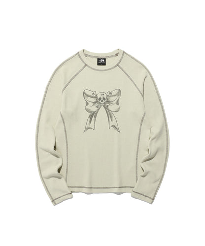 skull ribbon waffle l/s tee
[ivory]