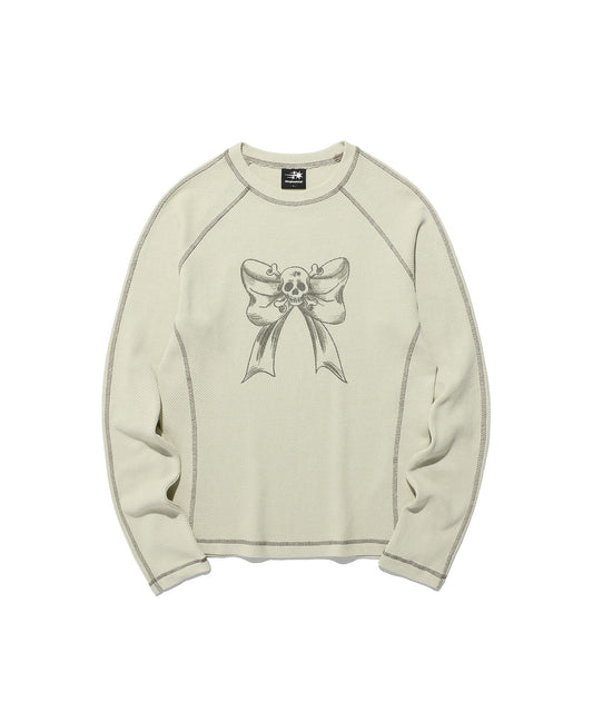 skull ribbon waffle l/s tee
[ivory]