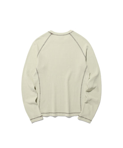 skull ribbon waffle l/s tee
[ivory]