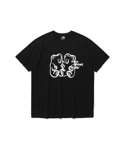 gummy bear&logo tee
[black]