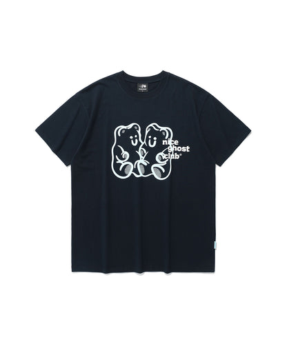 gummy bear&logo tee
[navy]
