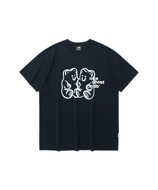 gummy bear&logo tee
[navy]