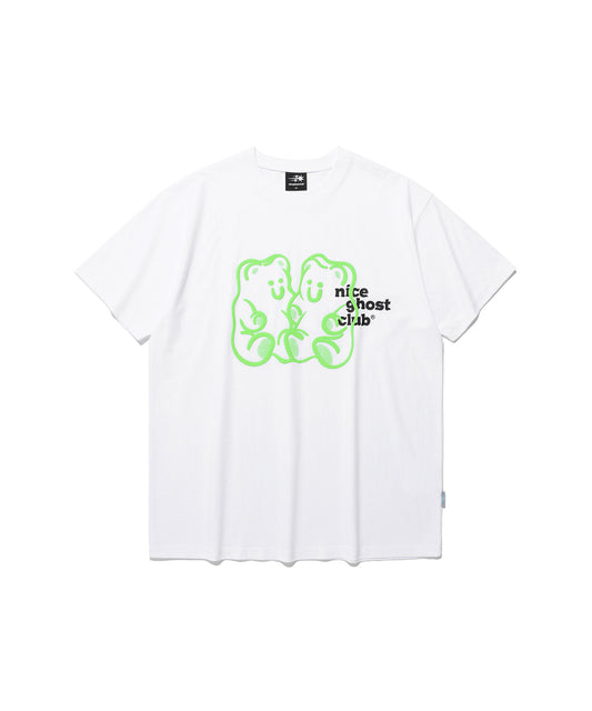 gummy bear&logo tee
[white]
