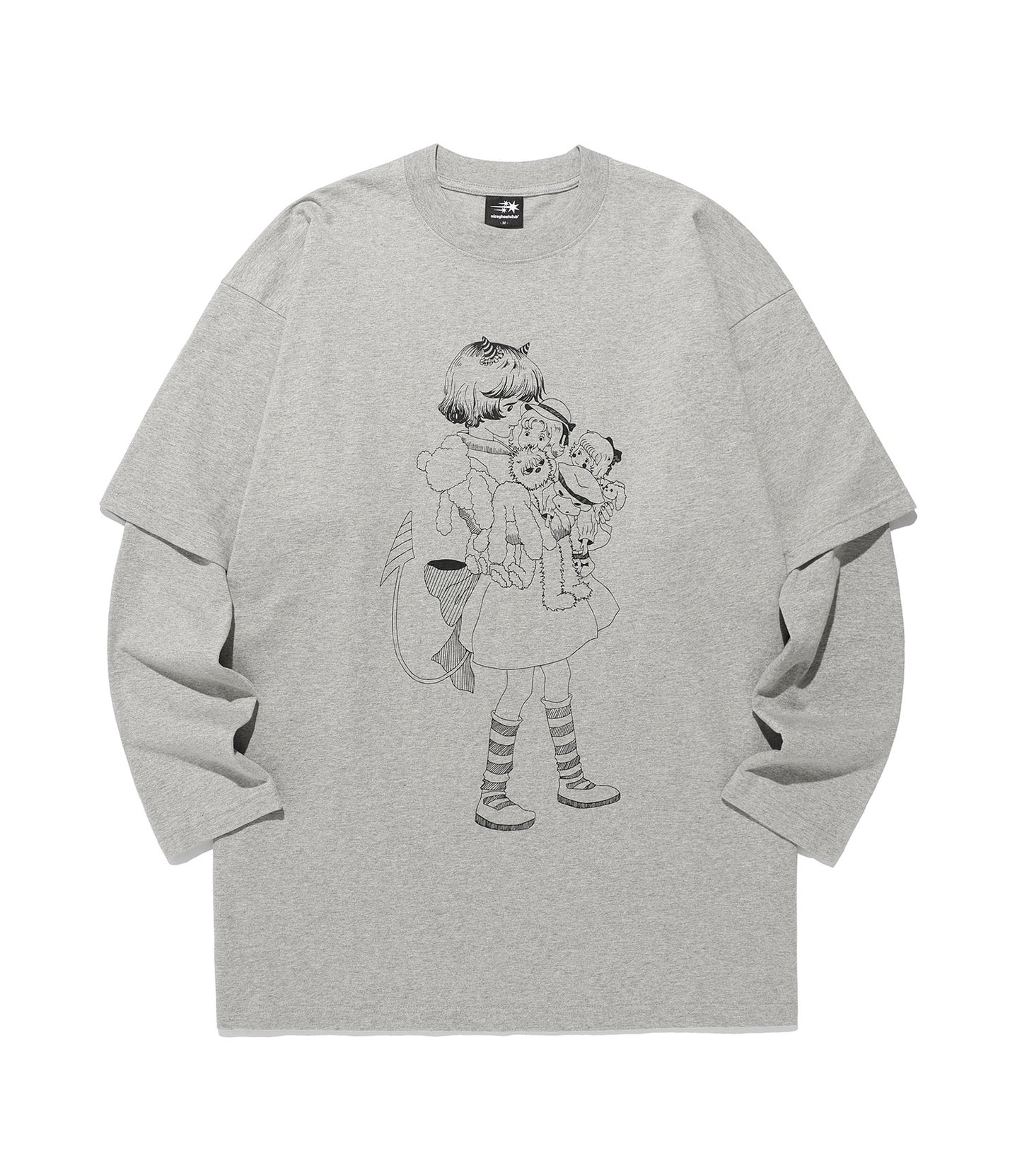 devil little girl layered big big l/s tee
[grey]