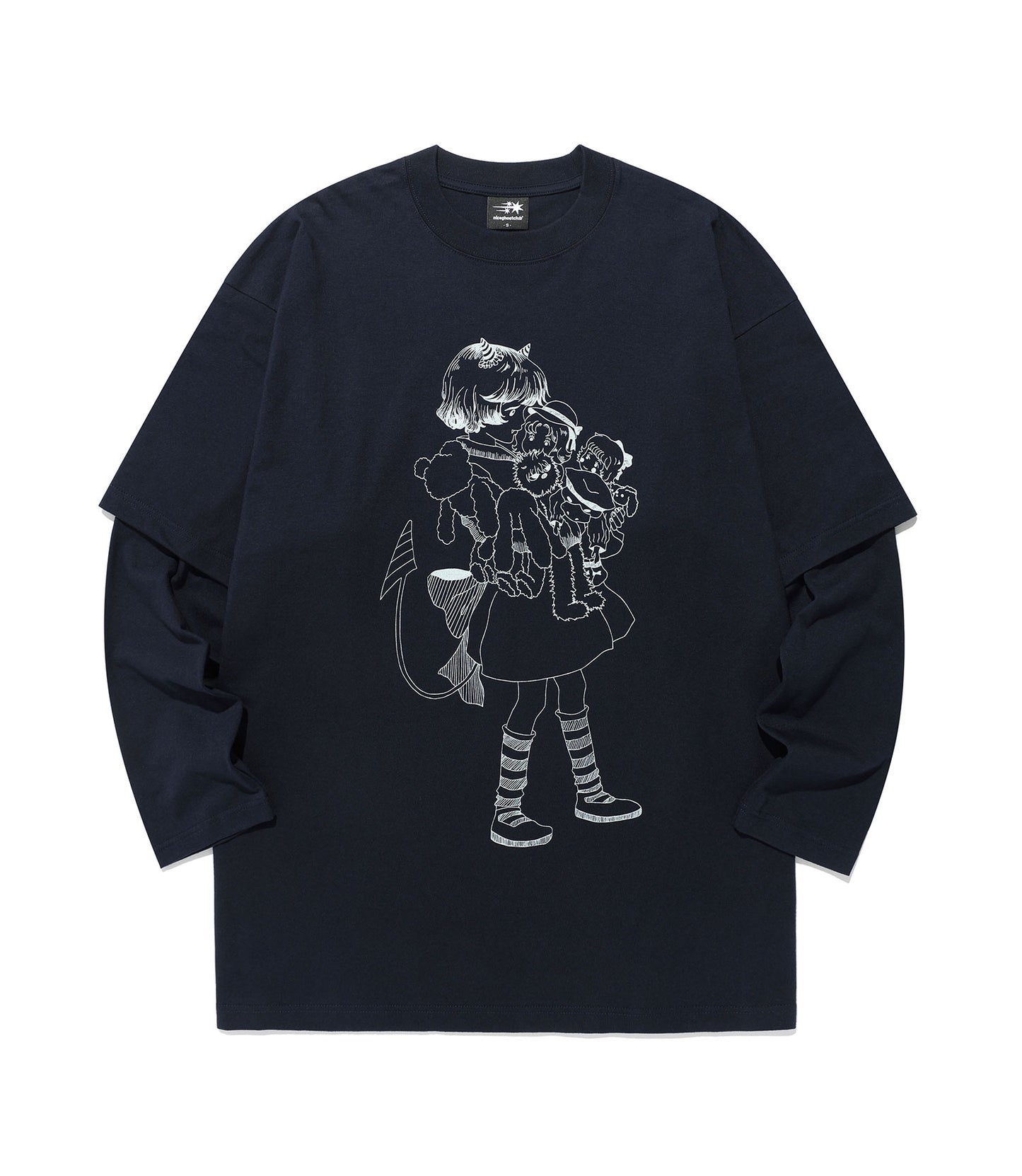 devil little girl layered big big l/s tee
[navy]