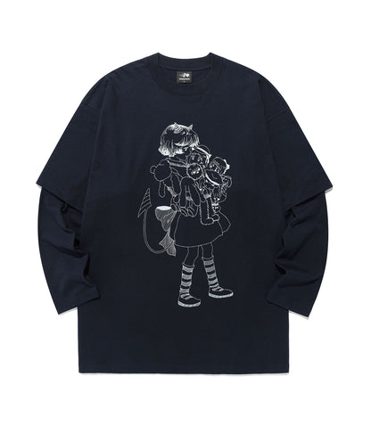 devil little girl layered big big l/s tee
[navy]