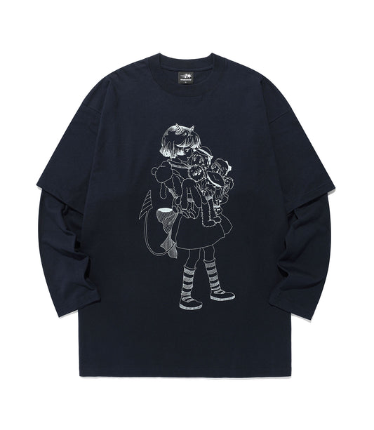 devil little girl layered big big l/s tee
[navy]