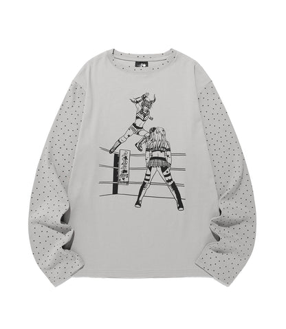 wrestling star l/s tee
[grey]