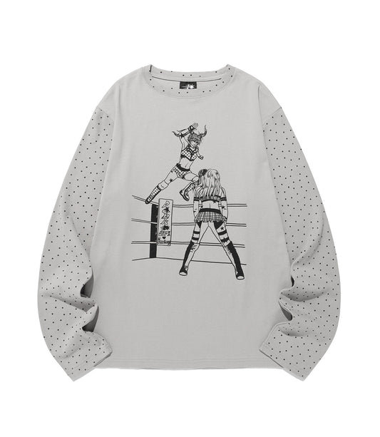 wrestling star l/s tee
[grey]