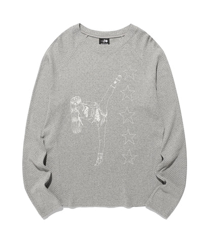 girl gang star slim l/s tee
[grey]