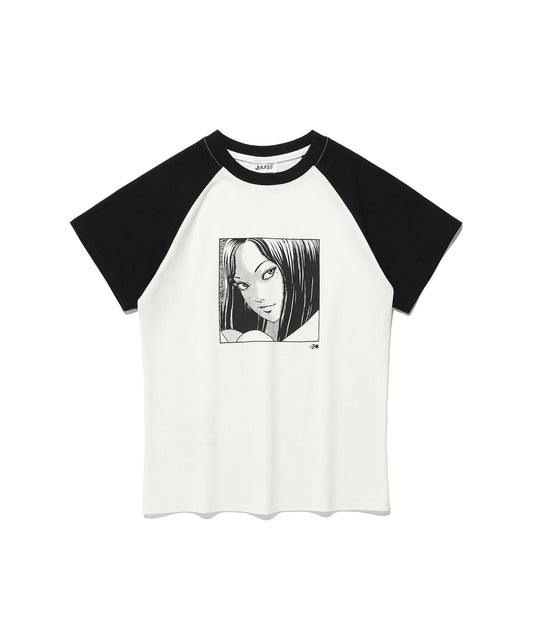 junji ito maniac tomie raglan mini tee[white]
