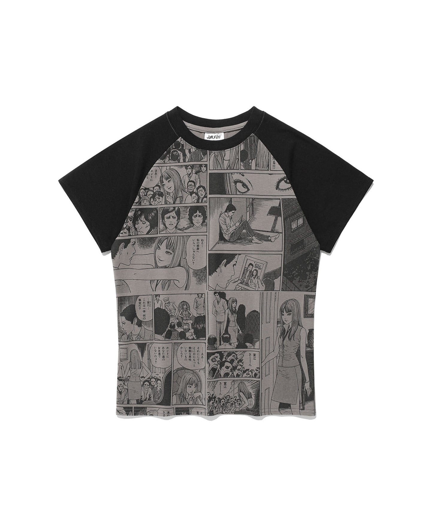 junji ito maniac cartoon raglan mini tee[grey]