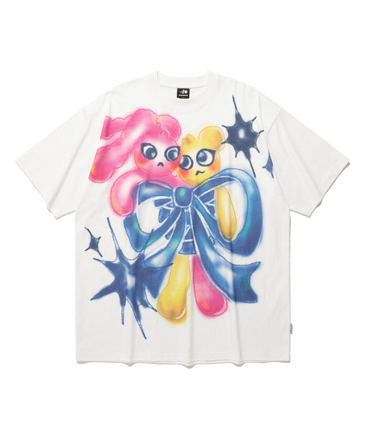 bunny bear spray art big big tee
[white]