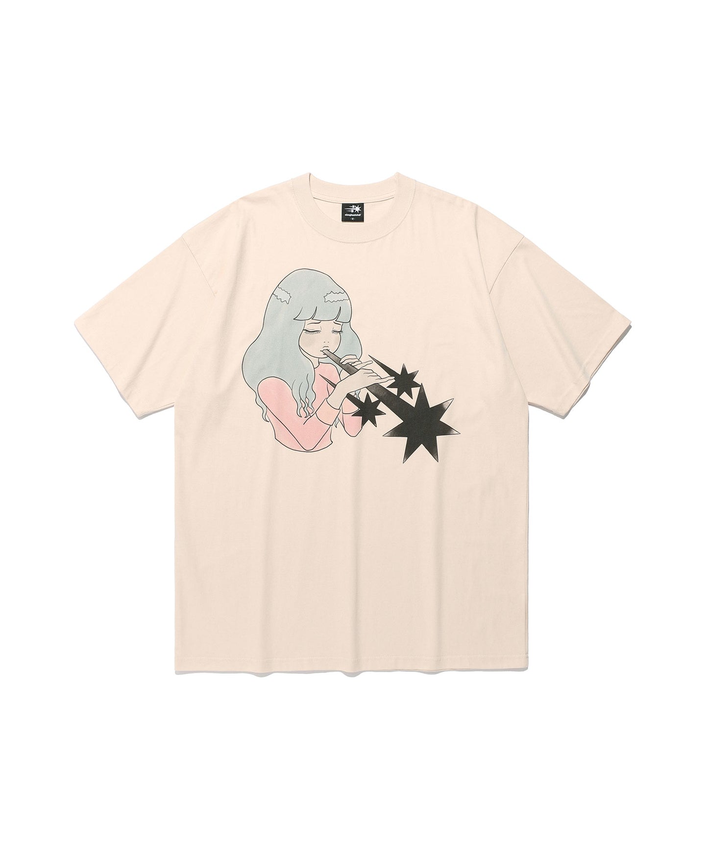 girl blowing symbol big big tee
[beige]