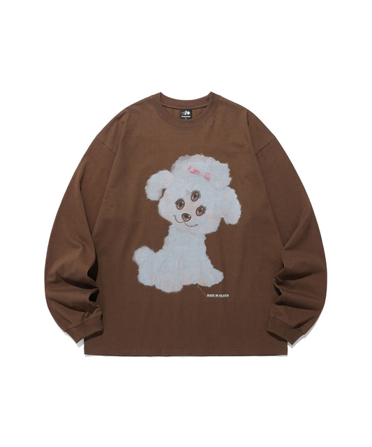 3eyes dog big big l/s tee
[brown]