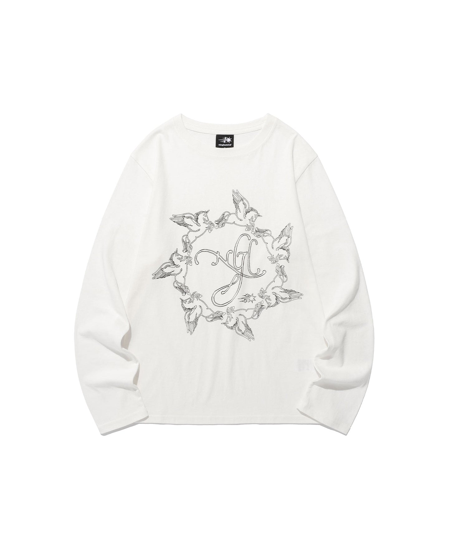 unicorn circle slim l/s tee
[white]