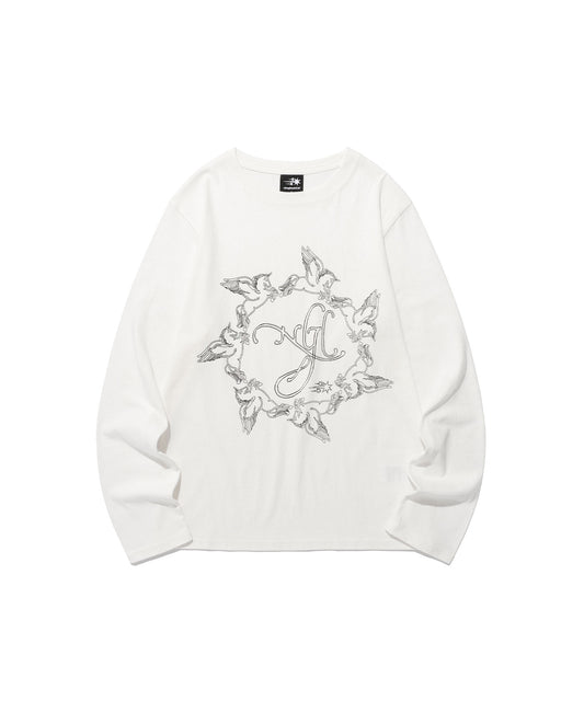 unicorn circle slim l/s tee
[white]