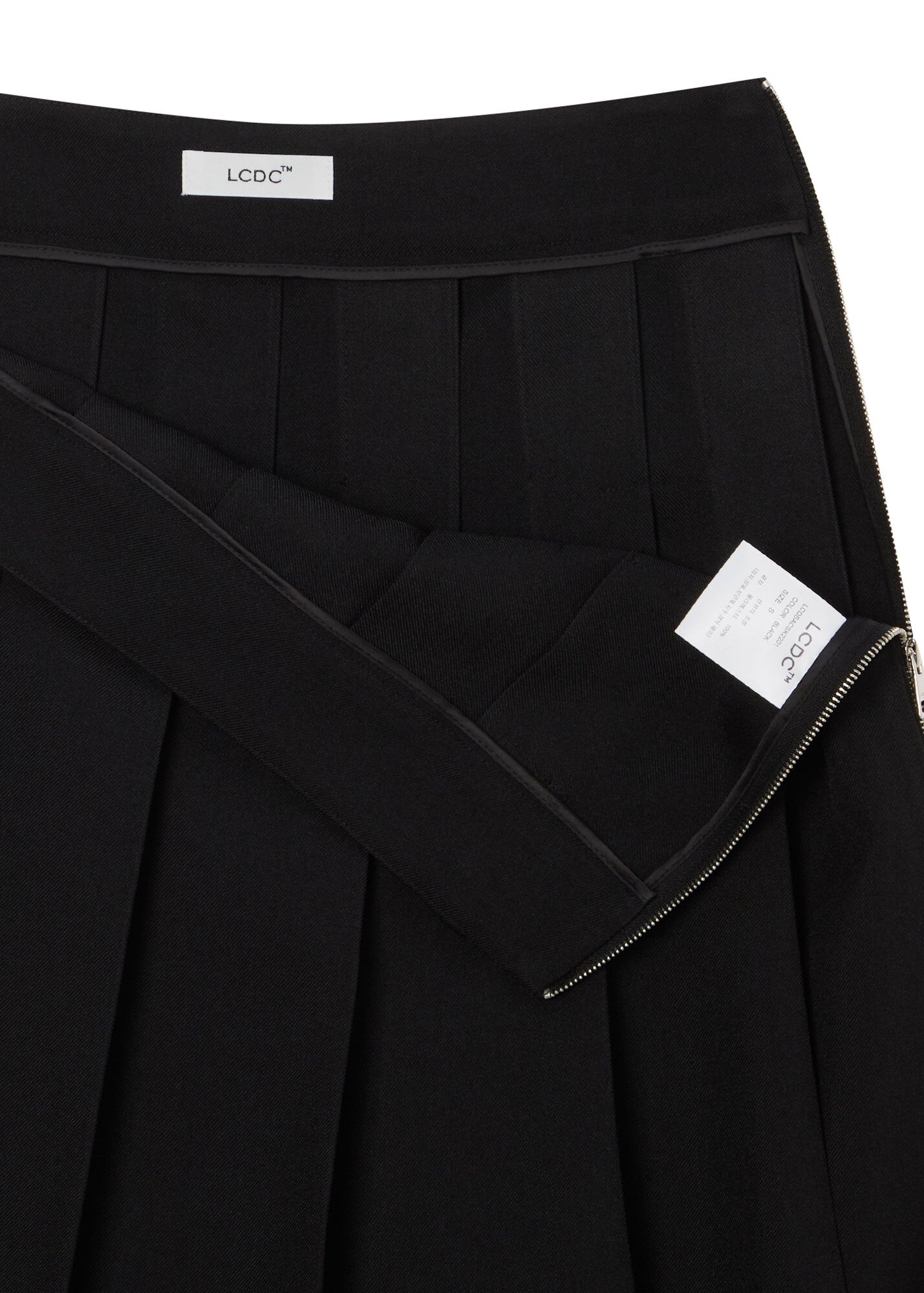 SIDE ZIPS PLEATED MIDI SKIRT