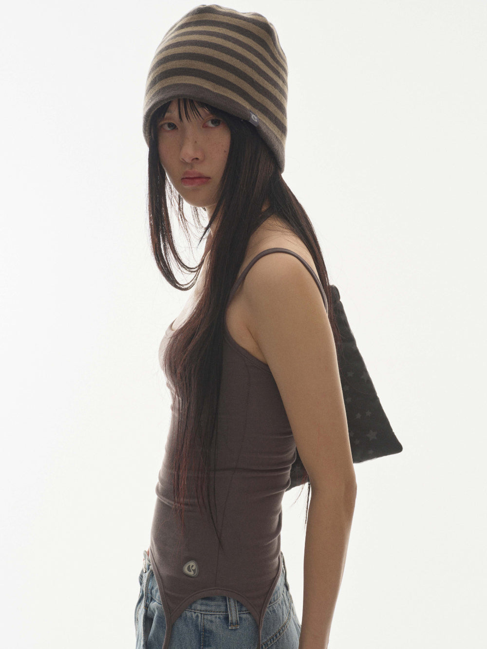 DUAL STRIPE BEANIE MUD KHAKI 