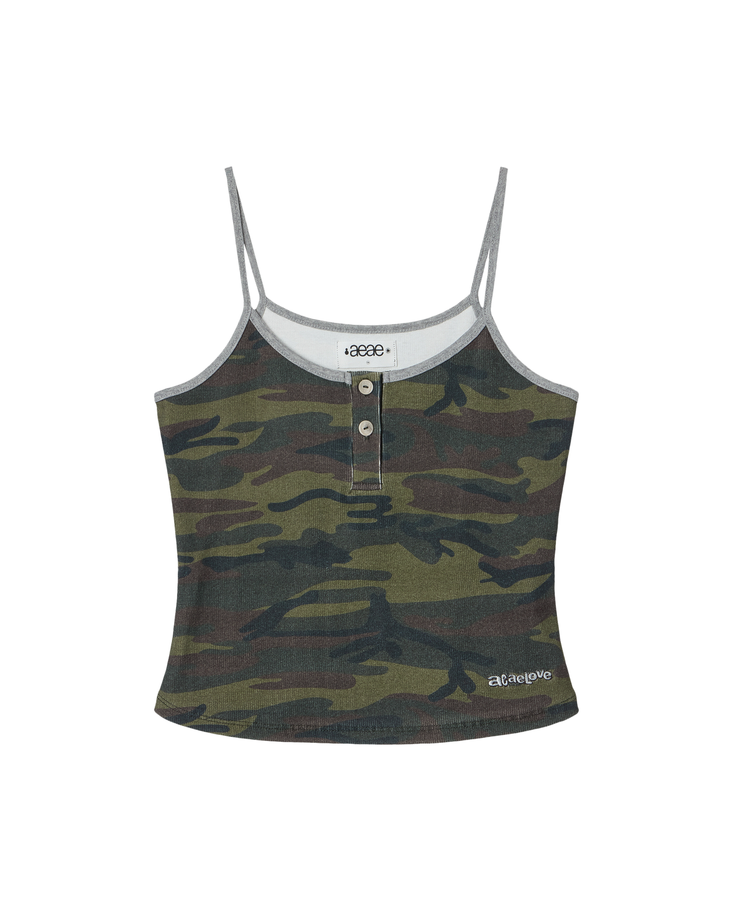 [5/2 예약발송] BUTTON TANK TOP [CAMO GREEN]