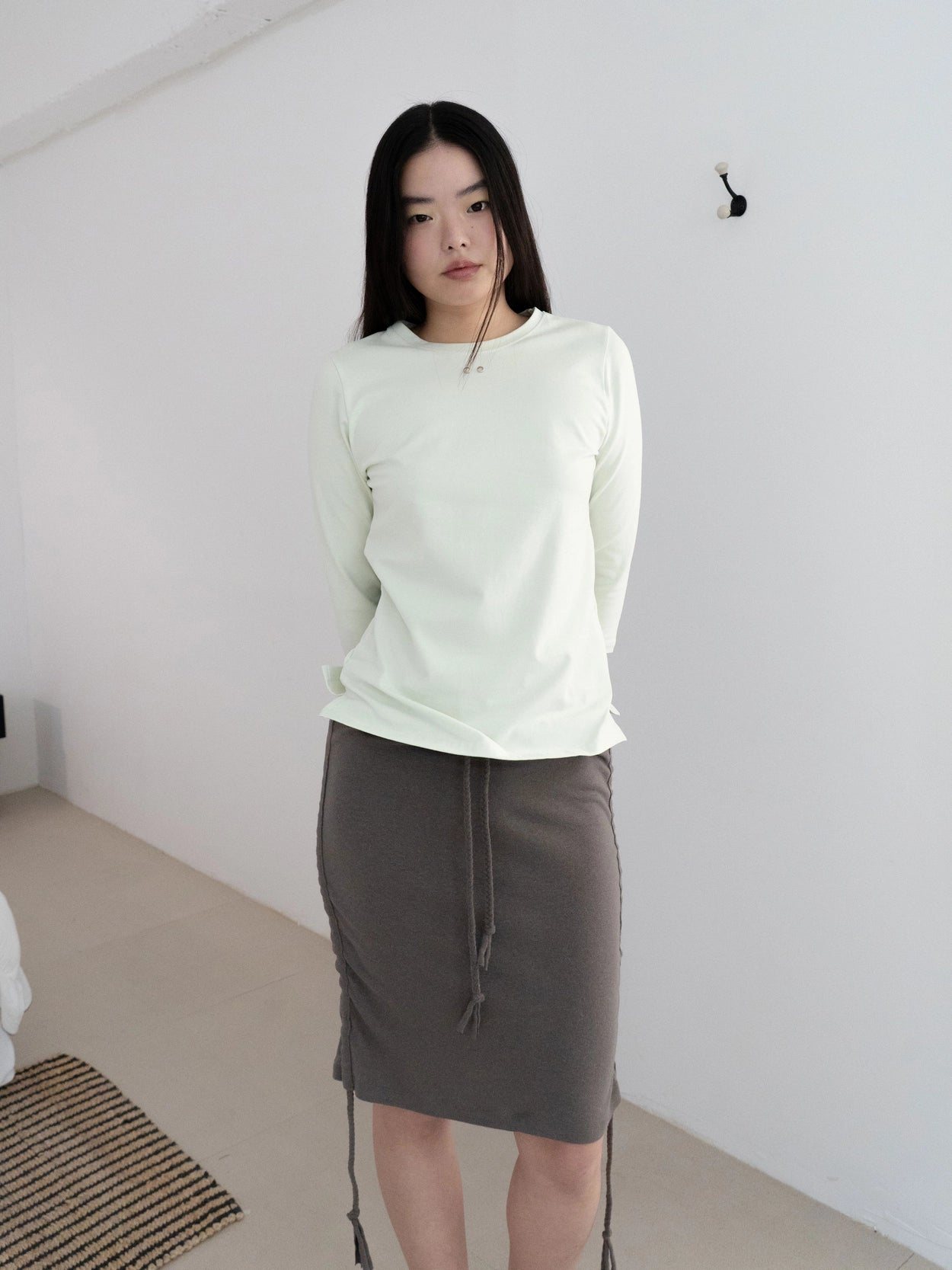 BRAID TIE SKIRT &amp; TOP (CHARCOAL) 