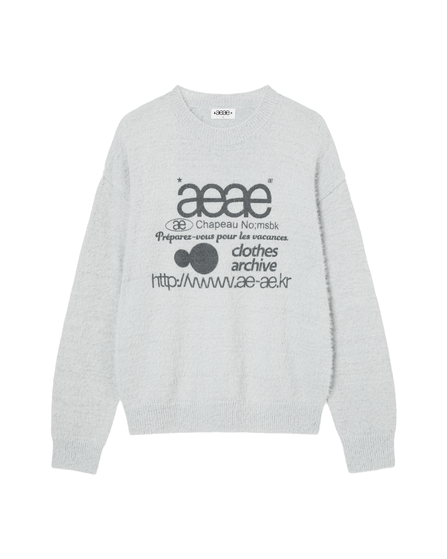 WEB LOGO KNIT PULLOVER [LIGHT GREY]