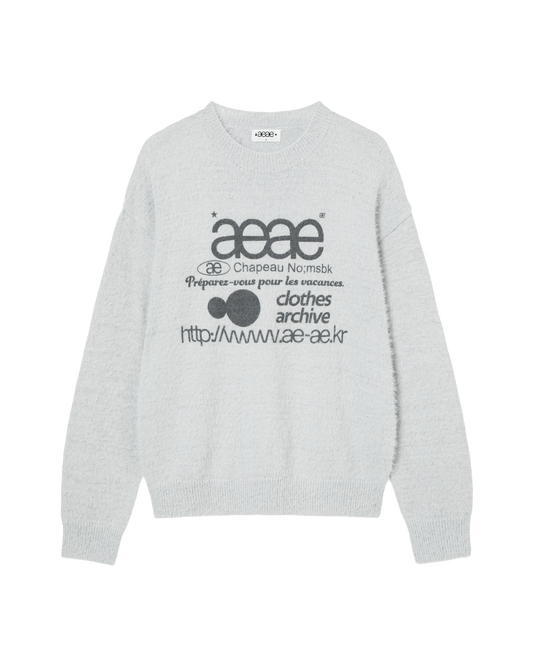 WEB LOGO KNIT PULLOVER [LIGHT GREY]