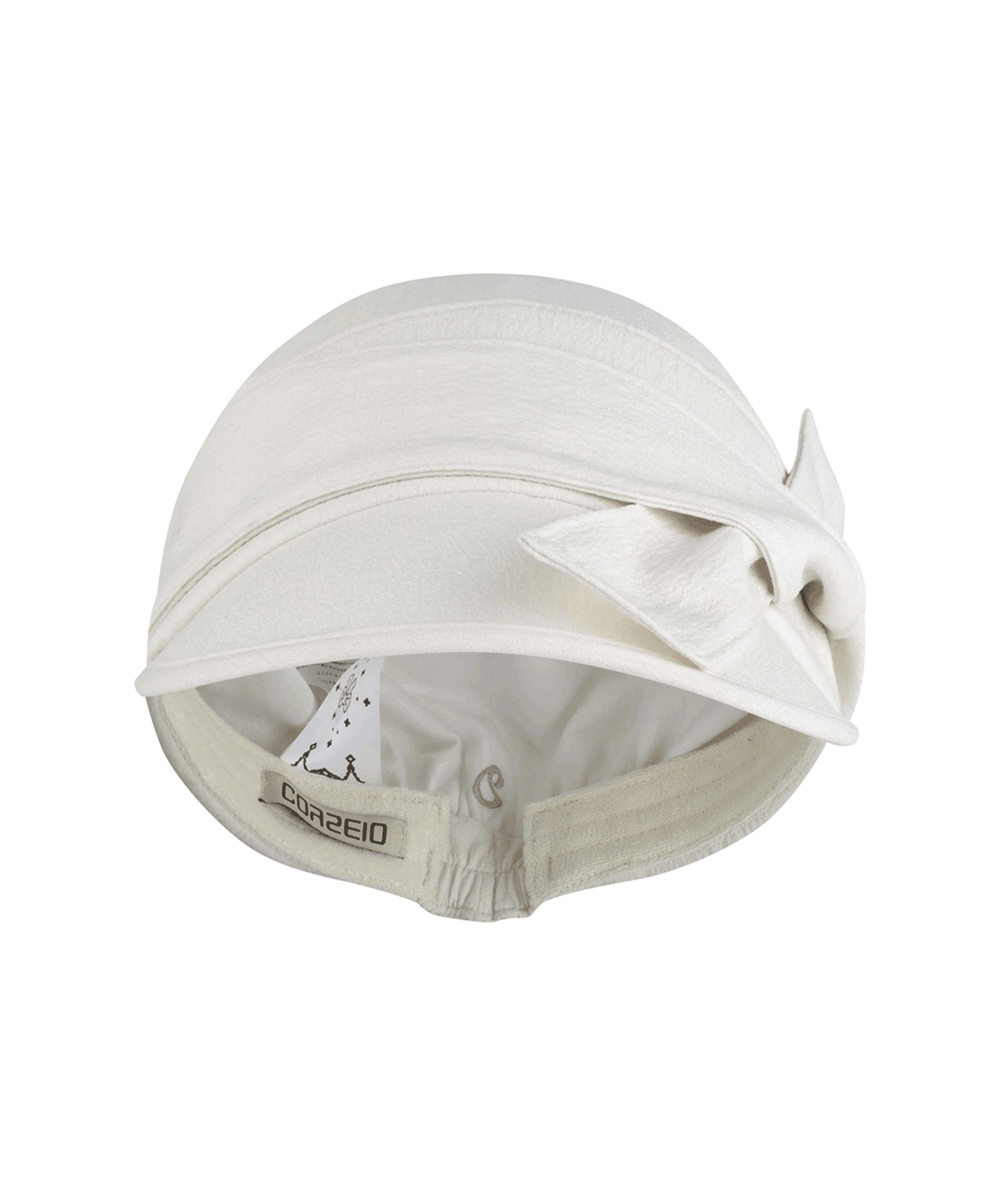 RIBBON TIE CAP IVORY 