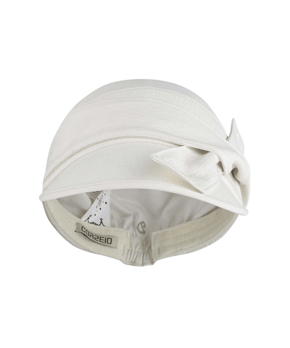 RIBBON TIE CAP IVORY 
