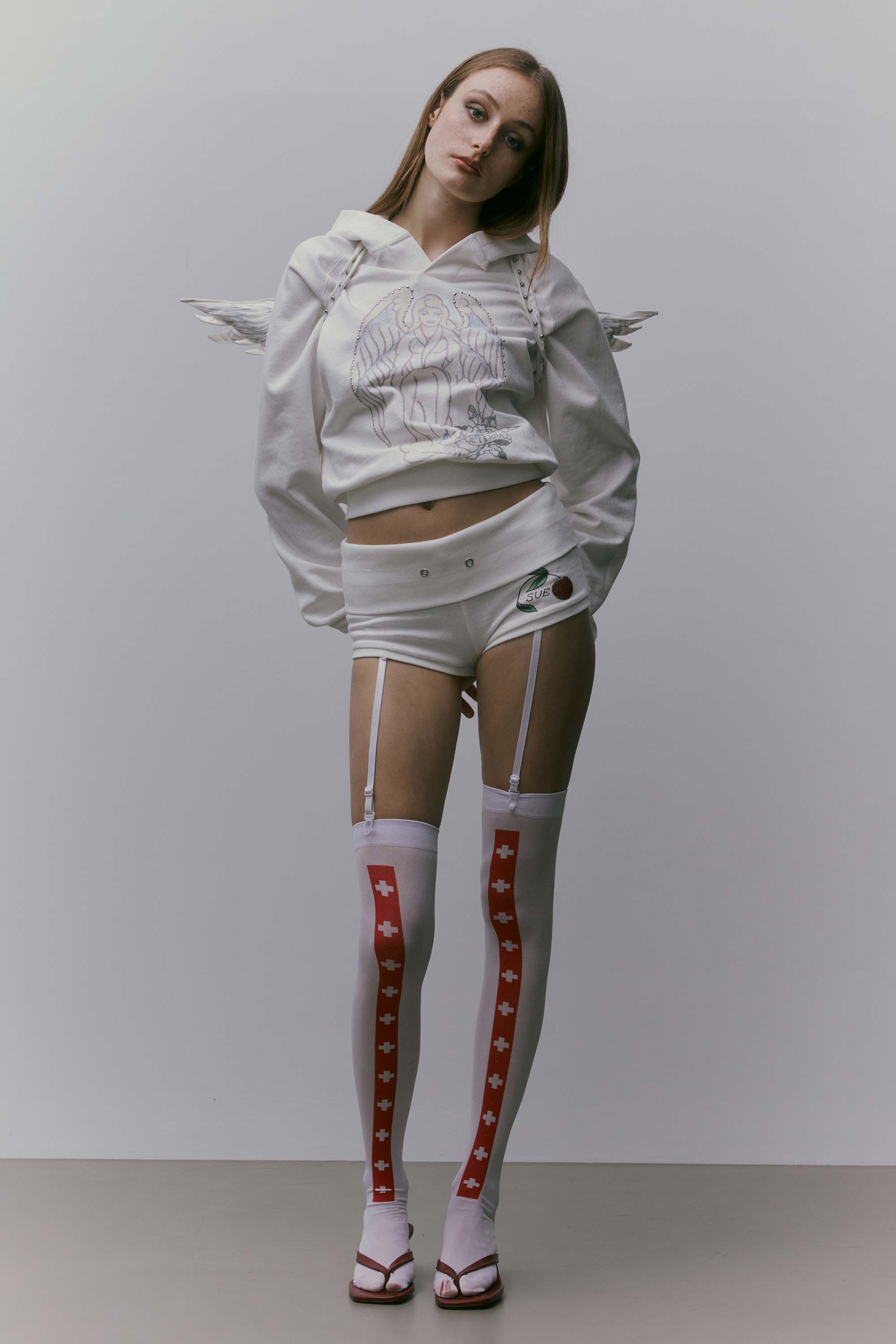 パンツ [Sculptor X Ed Hardy] Cherry Shorts Sculptor X Ed Hardy] Cherry Shorts White – Tott