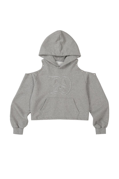 129 Cutout Overfit Hoodie / Melange