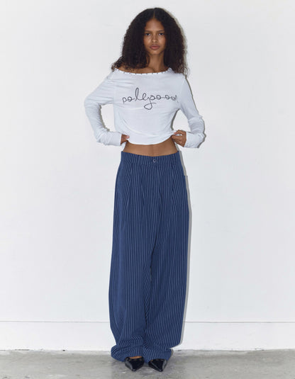 STRIPE OVERSIZED TUCK PANTS / 2 Color