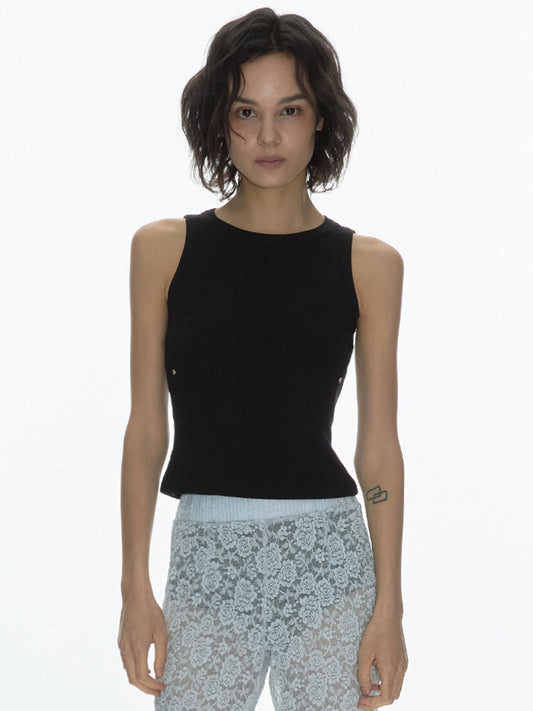 Symbol Sleeveless Top [Black]
