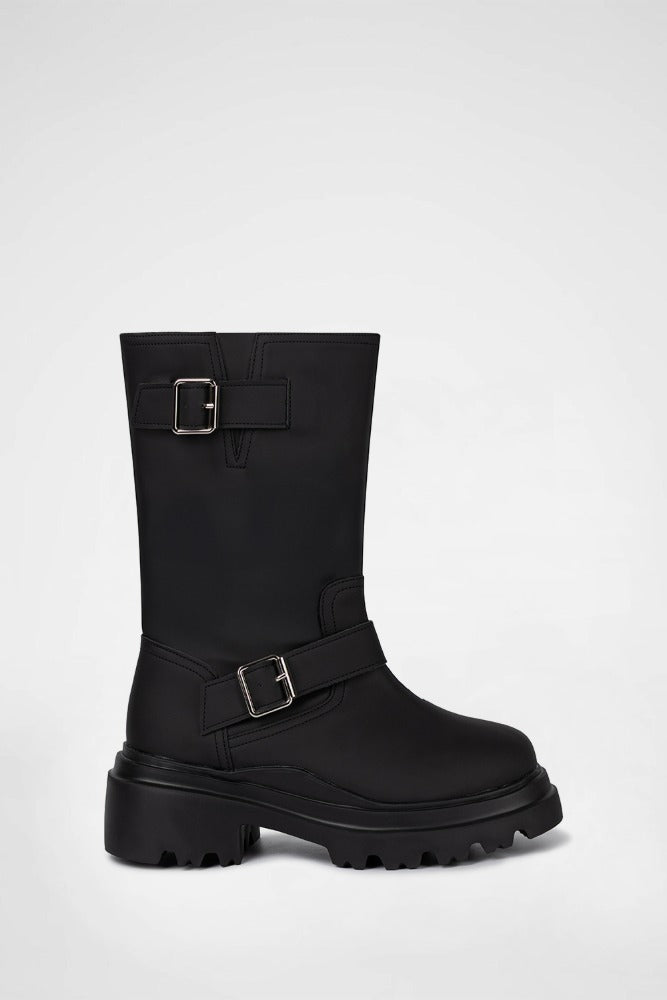 CITY BUCKLE RAIN BOOTS / BLACK 